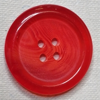 25 mm. 7 stk. Marmoreret rød retro knap i plastik.